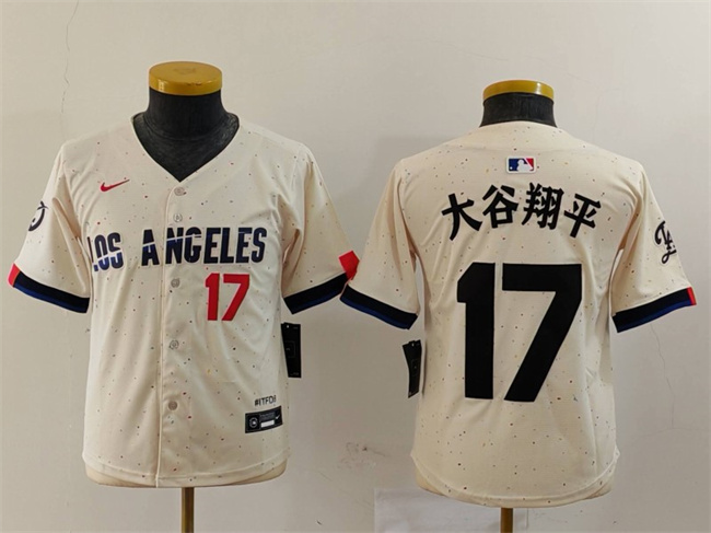 Women's Los Angeles Dodgers #17 大谷翔平 Cream With Patch Stitched Jersey(Run Small) Women's Los Angeles Dodgers #17 大谷翔平 Cream With Patch Stitched Jersey(Run Small)